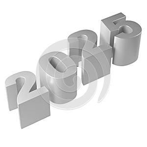 Happy New Year 2025 with shiny silver 3D numbers. Holiday christmas celebration design. Premium element Illustration for
