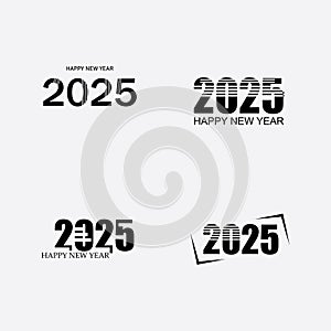 Happy New Year 2025 text design. Cover of business diary for 2025 with wishes. Brochure design template, card, banner. Vector