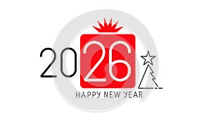 Happy New Year 2026 Design.Vector Illustration Brochure Design Template, Card, Banner. Vector Illustration