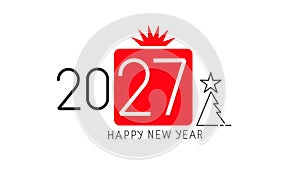 Happy New Year 2027 Design.Vector Illustration Brochure Design Template, Card, Banner. Vector Illustration