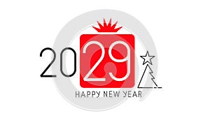 Happy New Year 2029 Design.Vector Illustration Brochure Design Template, Card, Banner. Vector Illustration