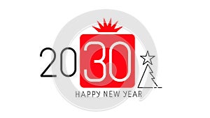 Happy New Year 2030 Design.Vector Illustration Brochure Design Template, Card, Banner. Vector Illustration