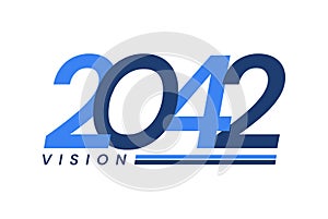Happy New Year 2042. 2042 Vision Modern Design for Calendar, Greeting Cards, Invitations, Flyers or Prints