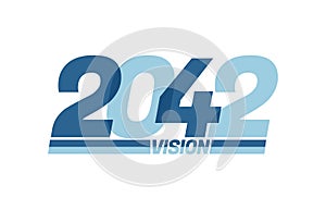 Happy new year 2042. Typography logo 2042 vision, 2042 New Year banner