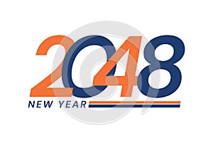 Happy New Year 2048 logo design, New Year 2048 text design isolated on white background