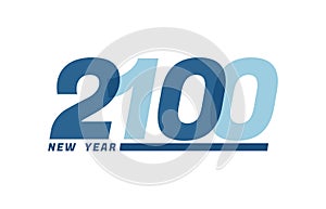 Happy New Year 2100. Happy New Year 2100 text design for Brochure design, card, banner