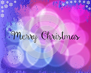 Happy new year. Abstract greeting background with bokeh, lights and christmas garland. Bright positive color. Vector