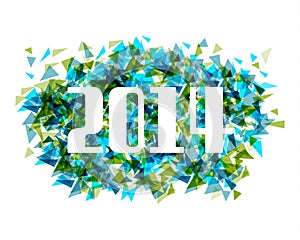 Happy New Year 2014 abstract triangle background