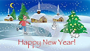 Happy New Year - baby greeting card