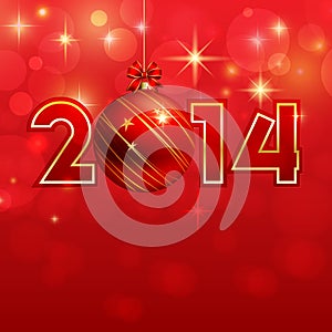 Happy new year background with Christmas bauble