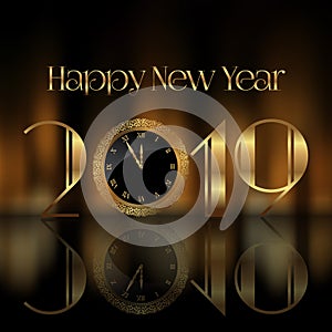 Happy New Year background with clock face