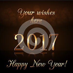 Happy New Year background gold 2017