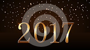 Happy New Year background gold 2017