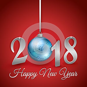 Happy new year background with hanging bauble