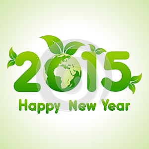 Happy New Year 2015 background with save the world concept