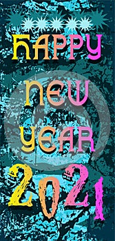 Happy New Year 2021 banner in Abstract style