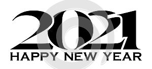 Happy New Year 2021 banner in paper cut style for seasonal holidays flyers  greetings and invitations  christmas themed