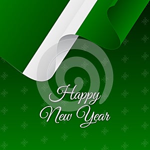 Happy New Year banner. Rhodesia waving flag. Snowflakes background. Vector illustration. photo