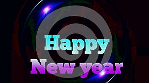 Happy New year Banner With Shiny Background.
