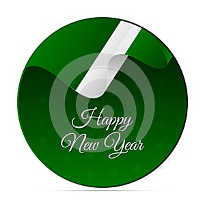 Happy New Year banner or sticker. Rhodesia waving flag. Snowflakes background. Vector illustration. photo