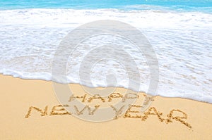 Happy New Year on the beach