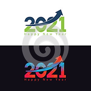 Happy 2021 new year card in finance style for your seasonal holidays.