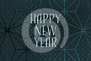 Happy new year card with geometric background without date