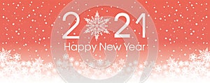 2021 Happy New Year card template. Design patern snowflakes white and purple color.