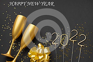 Happy New Year  card whishes with decorations