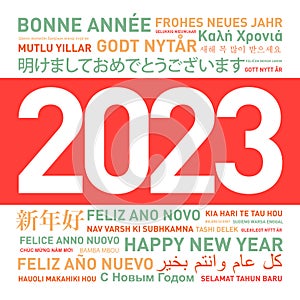 Happy new year card from the world