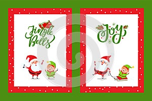 Happy New Year Cards with Santa Singing Carols