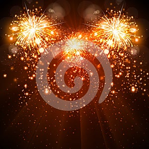 Happy New Year celebration background fireworks