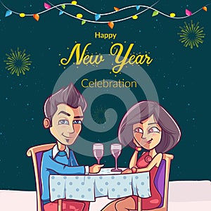 Happy new year celebration banner design