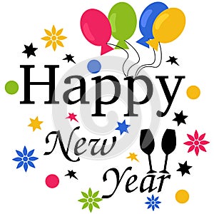 Happy New Year Celebrations Balloons Designs