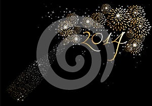 Happy new year 2014 champagne fireworks background