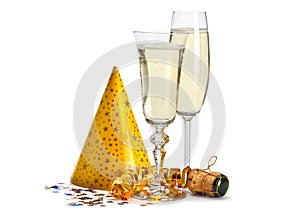 Happy new year - champagne and serpentine