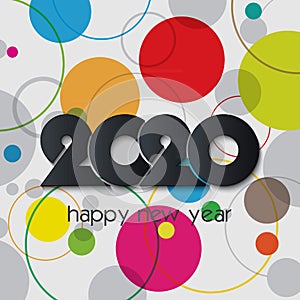 2020 Happy New Year or Christmas colorful  background creative design for your greetings card