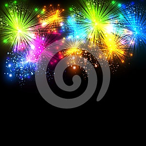 Happy New Year and christmas firework vector celeb