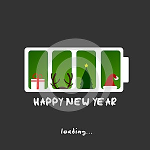 Happy new year, christmas funny card design