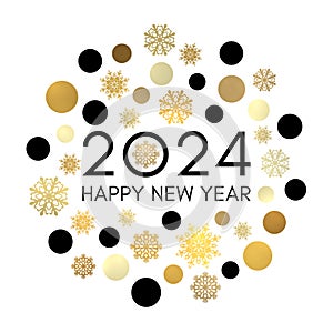 Happy New Year 2024 circle concept. photo