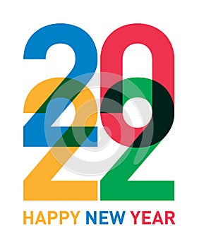 Happy new year colorful card from the world