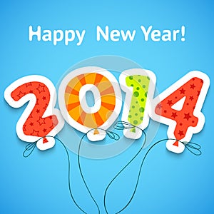 Happy New Year colorful greeting card with