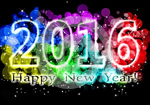 Happy New Year - 2016 colorful premise