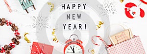 Happy New Year composition alarm clock lightbox