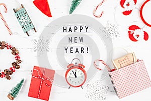 Happy New Year composition alarm clock lightbox