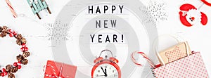 Happy New Year composition alarm clock lightbox