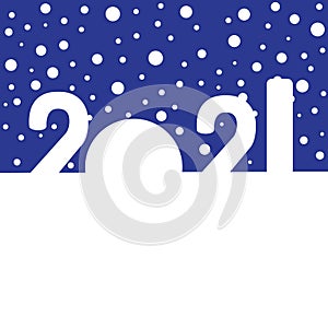 Happy New Year concept - snowdrifts in the shapes of