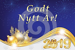 Happy New Year - corporate greeting card in Norwegian