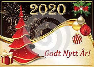 Happy New Year - corporate greeting card in Norwegian