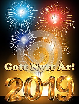 Happy New Year - corporate greeting card in Swedish